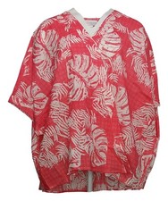Belle Beach by Kim Gravel Palm Print Woven Cardigan-Coral-XL-NEW-A397129