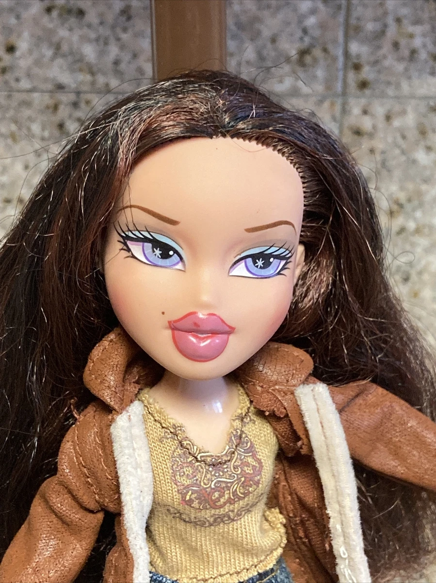 MGA 2001 Bratz Doll Girlz Black And Brown Long Hair, Purple Eyes