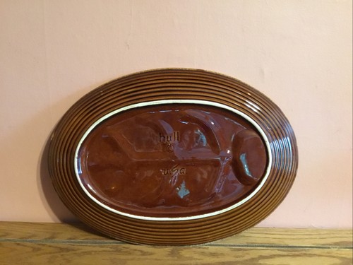 Hull Pottery Brown Drip Meat Serving Platter Excellent Condition - Picture 6 of 8