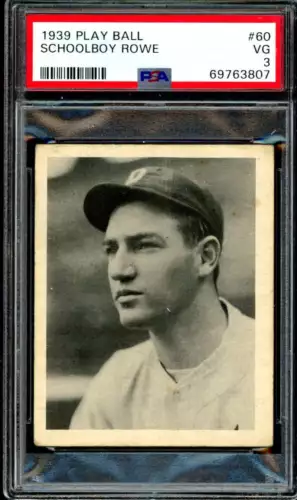 1939 Play Ball #60 Schoolboy Rowe PSA 3 RC Rookie Tigers  (3807)