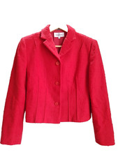 Valentino Miss V Red Orange Terry Cloth Wool Blazer Cropped Vintage 90s