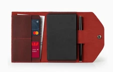 fit for A6 book jacket cover notebook slipcase holder bag cow leather red X153