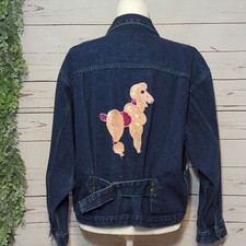 Vintage 80's 90's Jean Jacket Weathered Blues Retro Trucker Denim Boxy Women's L