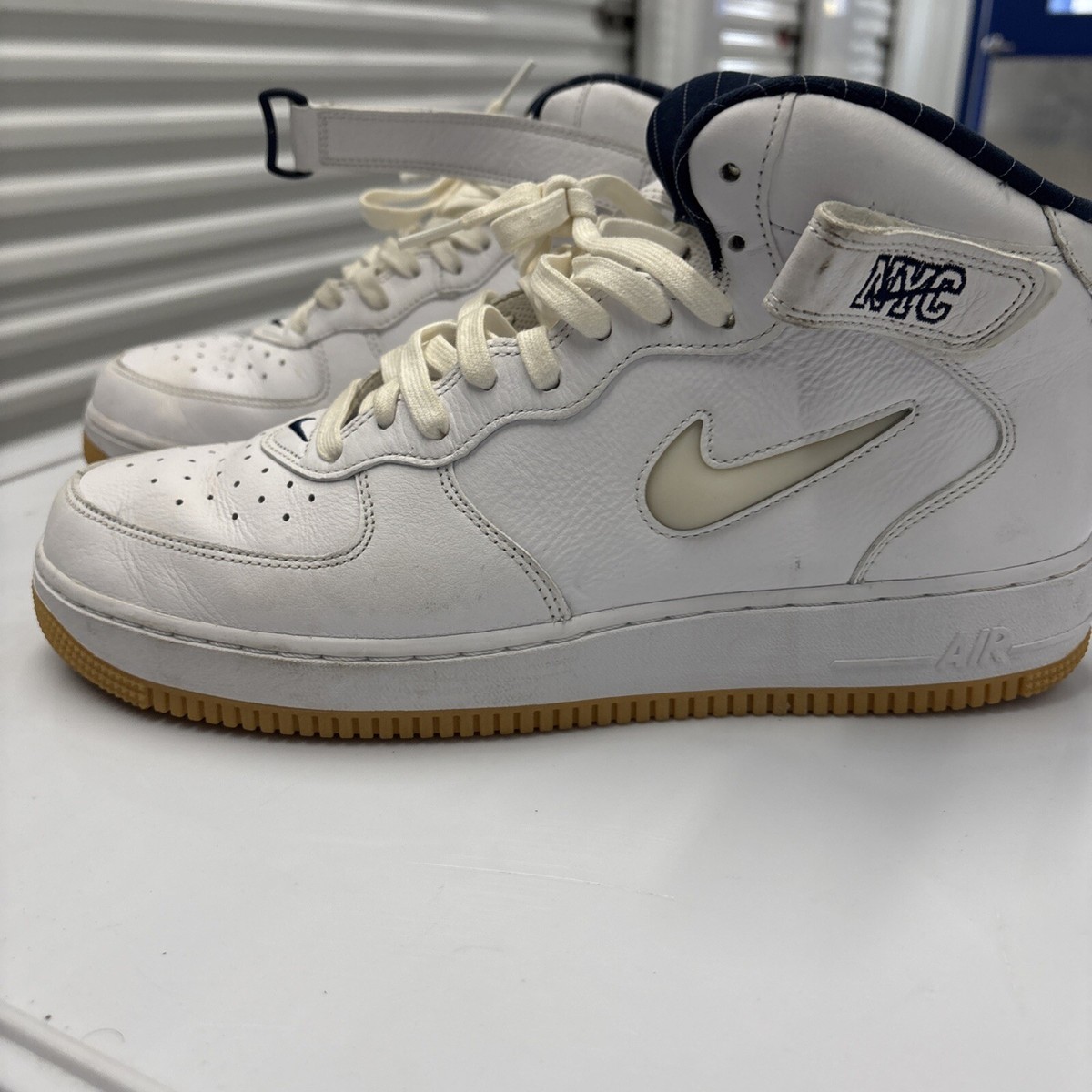 Nike Air Force 1 Mid QS Jewel NYC White Midnight Navy Size 11.5