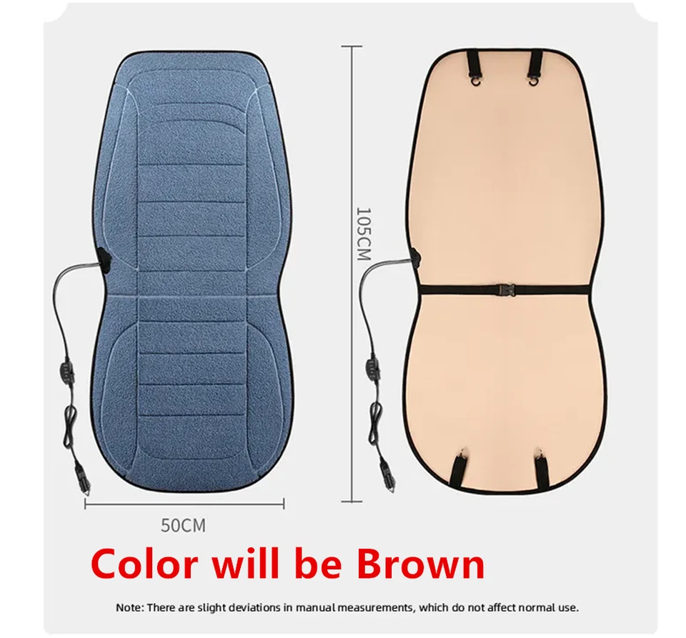 Heated Car Seat Cushion Lamb Wool Chair Cover Seat Warmer Heating Pad For Winter Foto 2 de 4