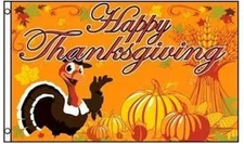 3x5 Smiling Turkey with Pumpkins Happy Thanksgiving Flag Holiday Banner New