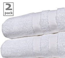 2 Pack White Bath Sheets Hotel Quality 700 GSM Ring Spun Yarn 100% Combed Cotton