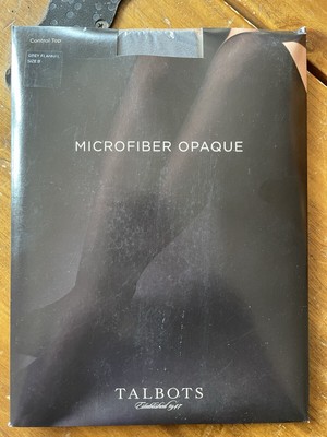 New Talbots Microfiber Opaque Control Top Pantyhose Grey Flannel Sz B ...