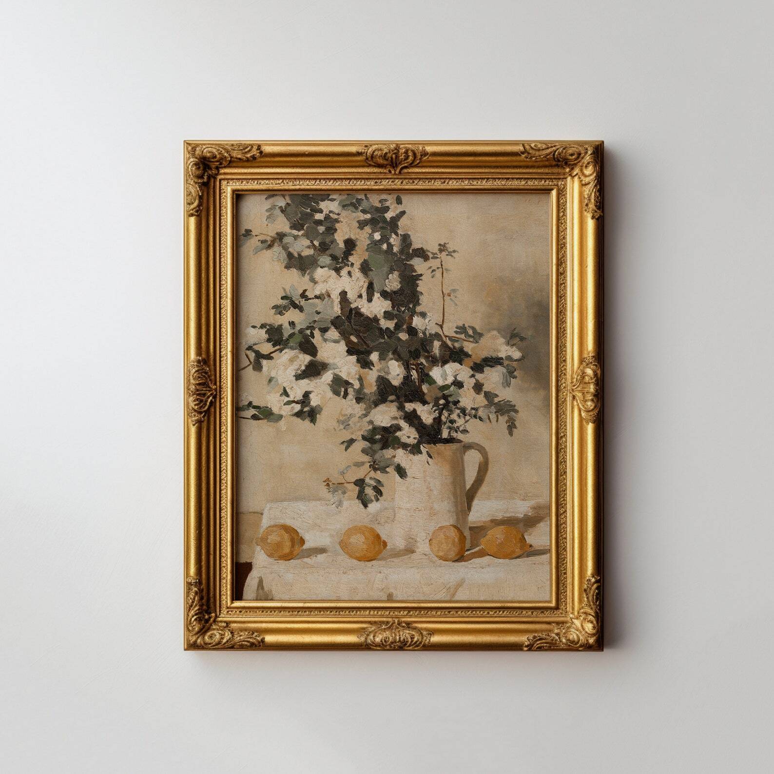 Cottage Core Decor Botanical Wall Art Vintage Floral Bouquet Oil Painting Print