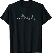 Coffee Heartbeat Coffee is My Life Classic Tee T-Shirt Size M-4XL