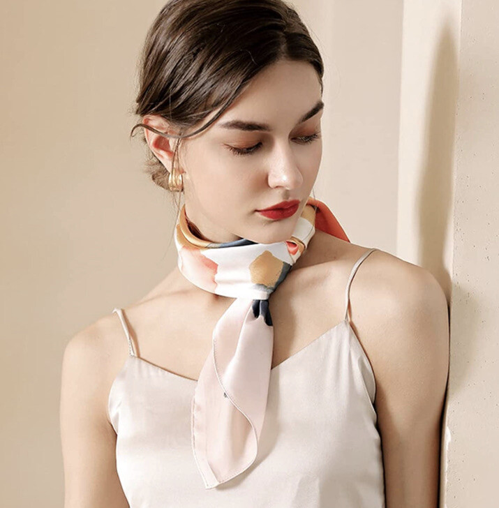 Square Colorblocked Silk Scarf | eBay