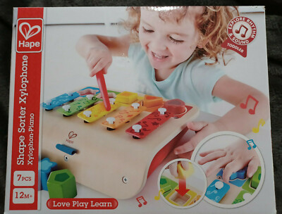 Hape Shape Sorter Xylophone and Piano - Wooden Instrument Toy NEW IN BOX