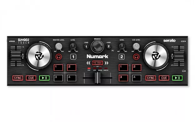  Numark DJ2GO2 Touch – Compact 2 Deck USB DJ Controller