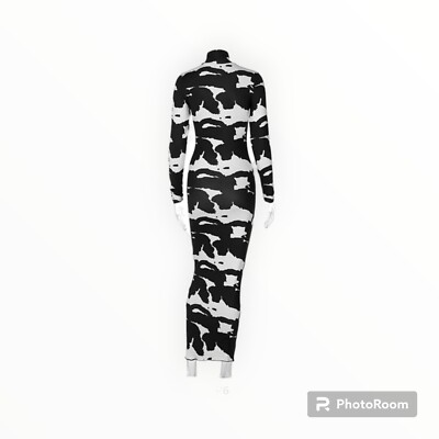 cow bodycon dress Woman Print Maxi COLOR:Sage synthetic fiber Brown Sweater Dresses with Fabric Classification:JACQUARD