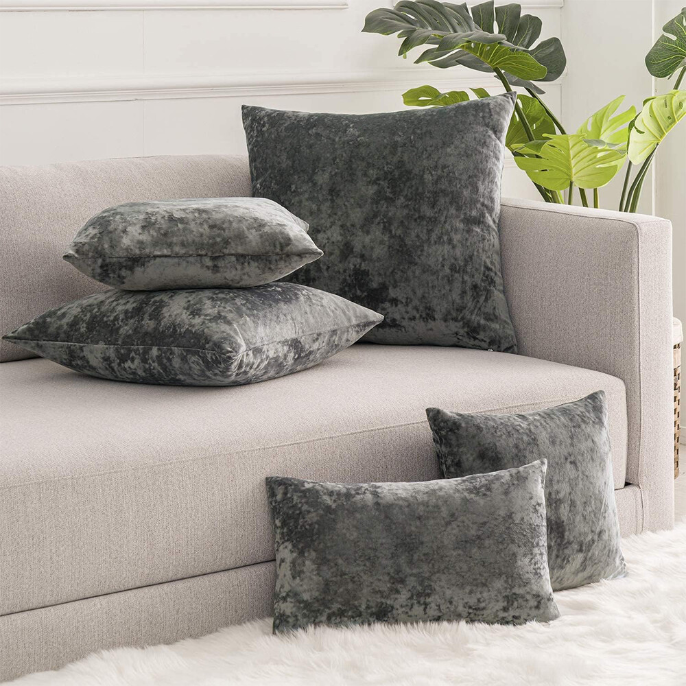 Umi Velvet Cushion Covers Square Plain Throw Pillow Cases for Seat