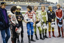 Steve Baker Kenny Roberts Gene Romero Ron Pierce 1976 Motorcycle Old Photo 1