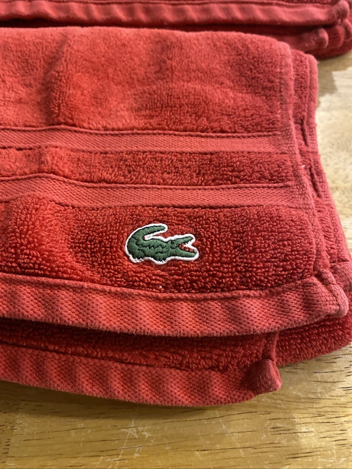 Juego de toalla de baño Lacoste 100 % algodón 29X54 - Toalla de mano 16x29 logotipo de cocodrilo Foto 2 de 4
