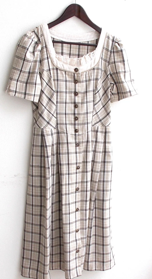 Damen Trachten Kleid natur beige kariert ca. Gr. 44 - Bild 1 von 2