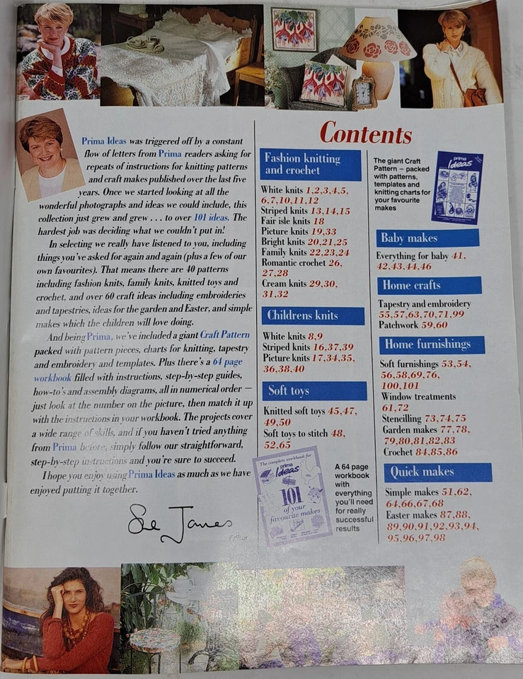 Prima Ideas Special Issue Craft Magazine Over 101 Makes Sew Knit Crochet Pattern - Image 2 of 4