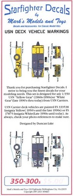 Starfighter Decals 1/350 U.S. NAVY DECK VEHICLE MARKINGS