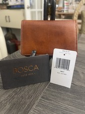 Bosca trifold card case from the "Old Leather" collection Amber