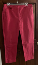 Adrianna Papell Women Red Casual Capri Cropped Pants Size 10 pre owned