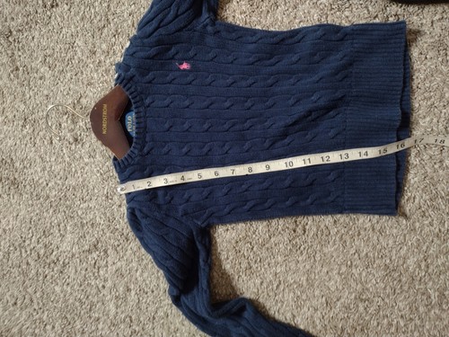Polo Ralph Lauren Girl's 100% Cotton Cable Knit Crewneck Sweater 6X Navy X - Picture 4 of 4