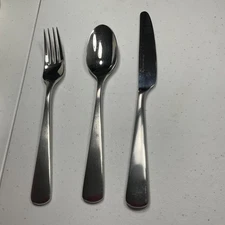 Studio William Mahogany Satin 3 Piece Dinner Set 18/10 Stainless Flatware