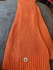 JOTT Orange Acrylic Ribbed Knit Rectangle Scarf Lightweight Logo Patch — photo 7