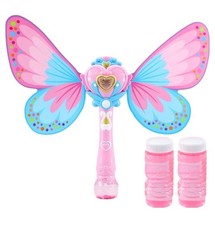 Butterfly Fairy Bubble Wand Toy Set w/ Bubble Solution 2pcs for Kids pink