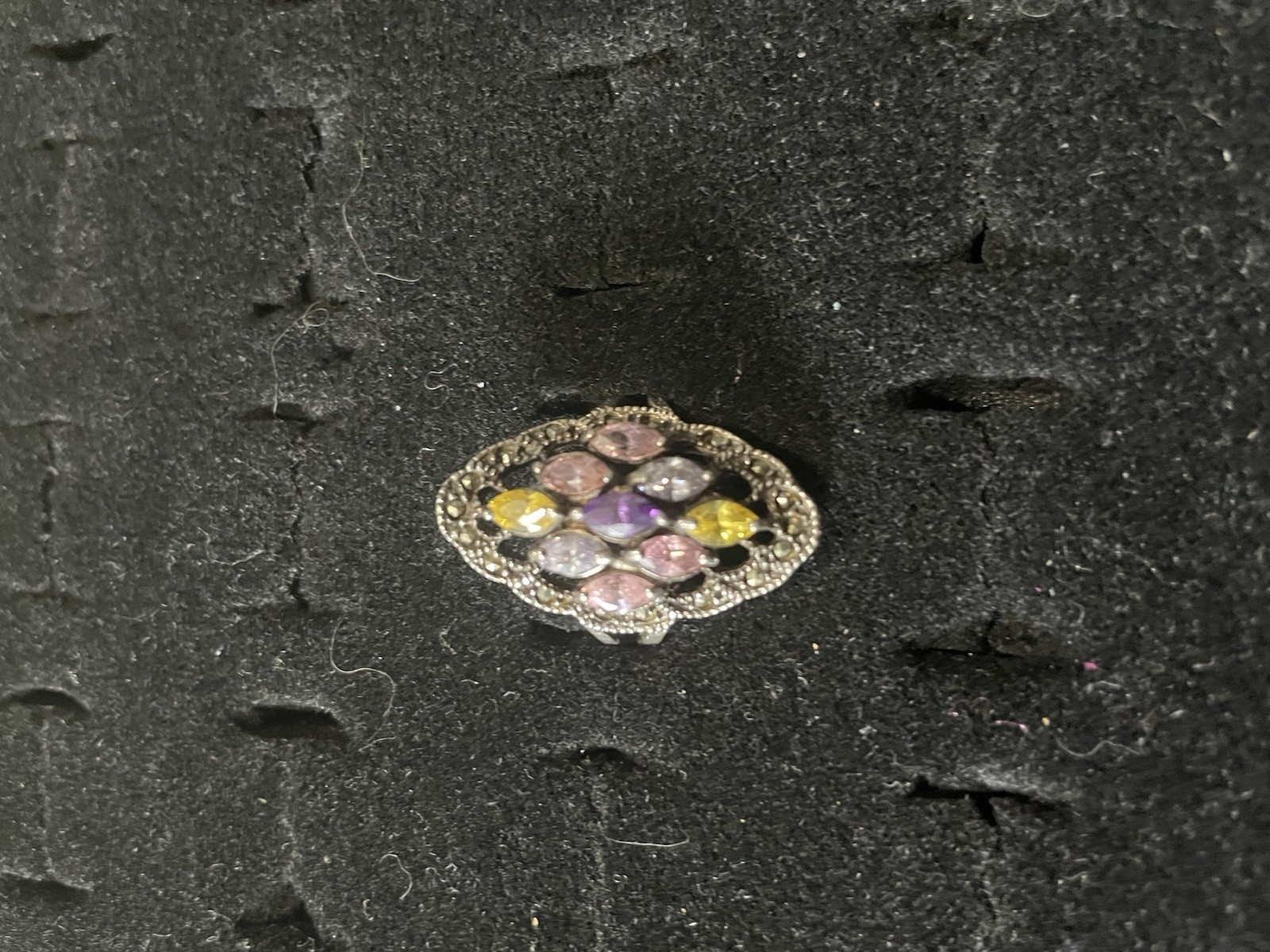 Multicolor Cluster Ring – Boho Cocktail Statement… - image 7