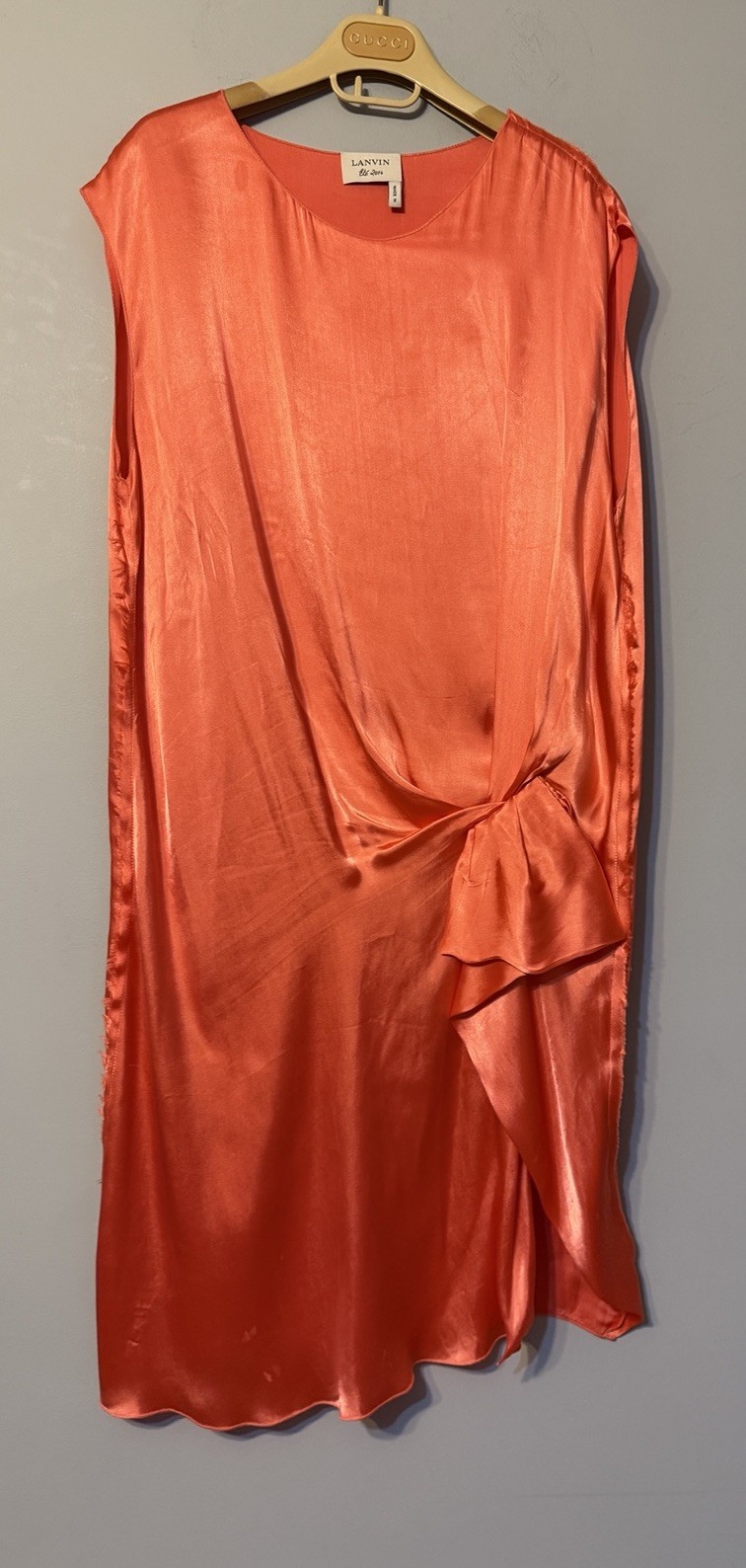 Lanvin Runway Dress  Éte 2014  Coral Made in France  Sz.M-L Vntg Retail 2455$