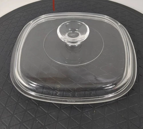 Vintage Pyrex Clear Glass Lid A-9-C fits 2 & 3 qt & 9" Corning Ware Casseroles