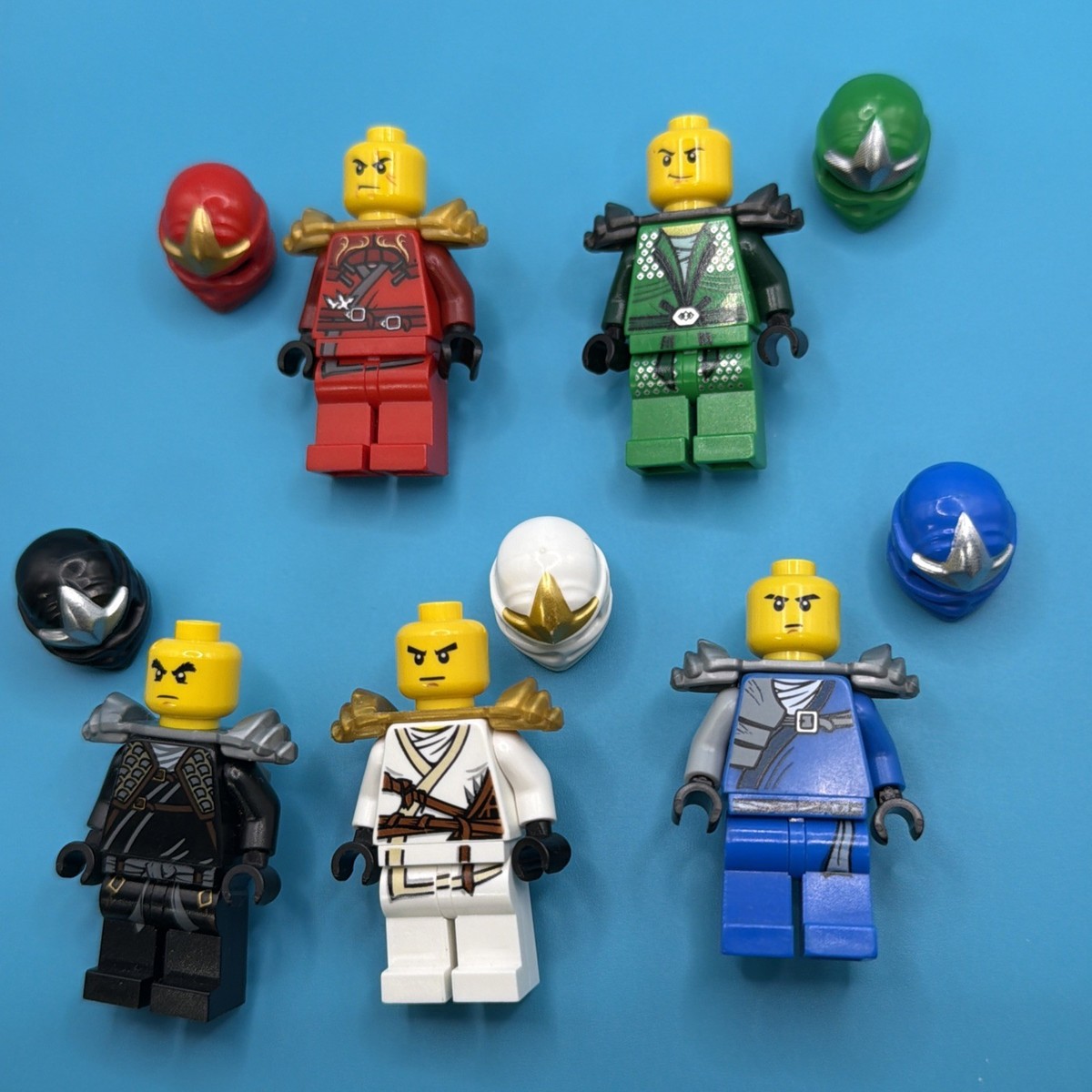 Lego Ninjago ZX Minifigure Lot All 5 Ninjas Kai Zane Cole Jay