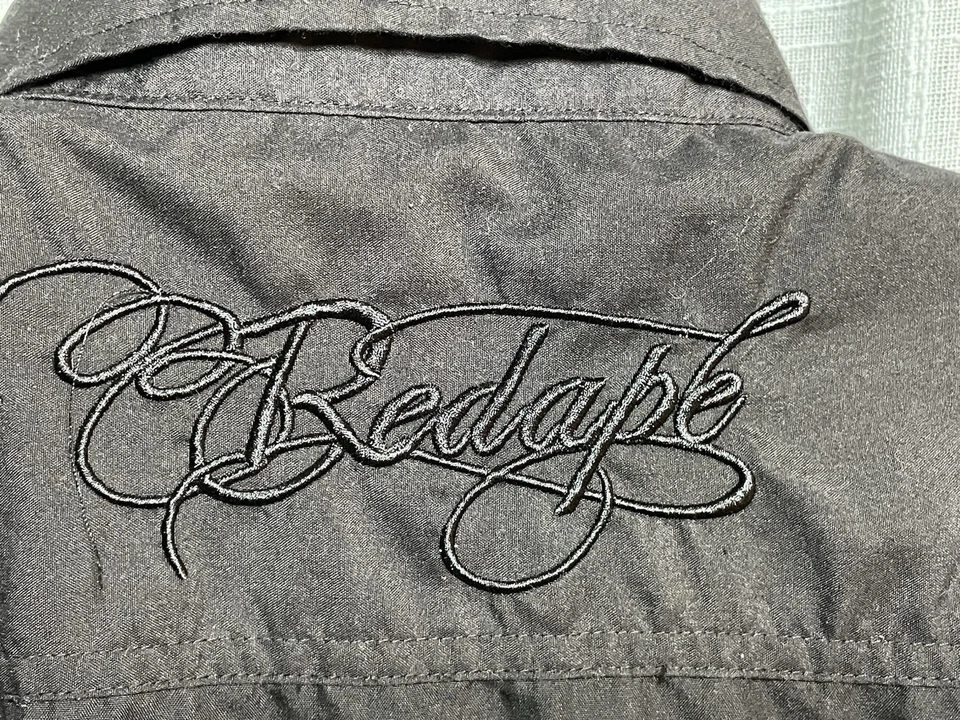 Red Ape 5X Mens Black On Black Logo Button Down epaulets Embroidered Logo - Image 3 of 4