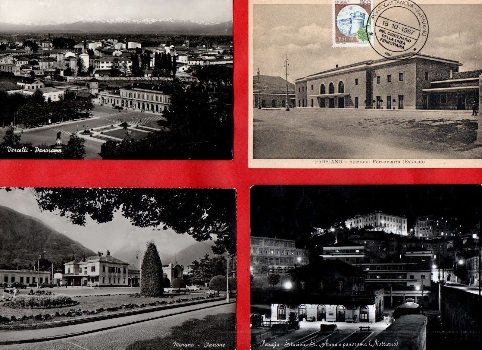 STAZIONE - LOTTO DI 8 CARTOLINE D'EPOCA BN - PAESI VARI - vedi foto e descriz.