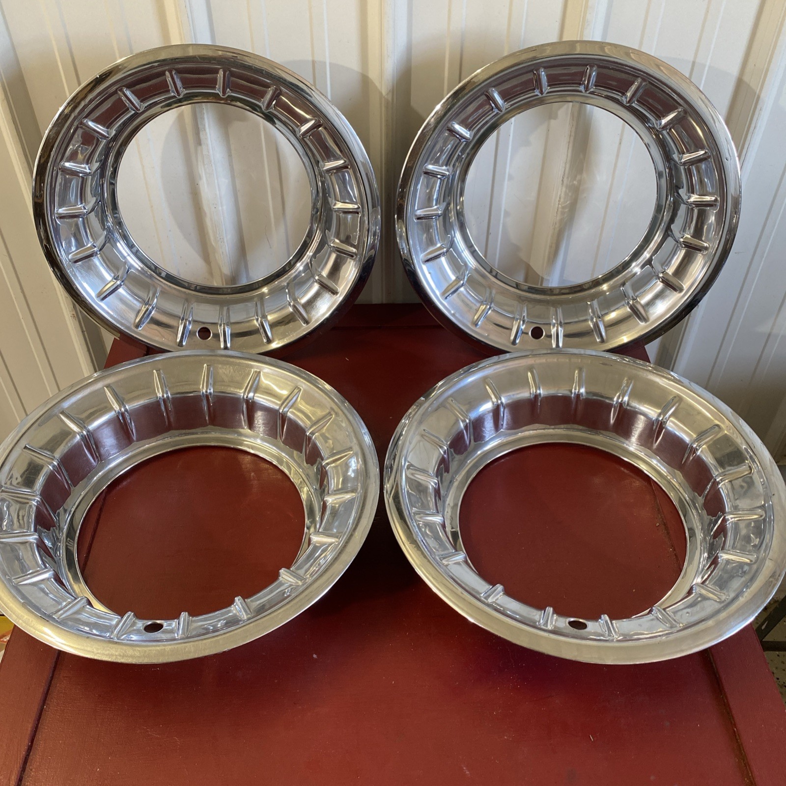 VINTAGE 1950 's CADILLAC  15" DEEP DISH WHEEL COVER HUB CAP SET 1954 1955 1956