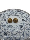 Trifari Vintage Crown Clip-On Earrings, Gold Tone Scale Texture 50s-60s Estate — photo 7