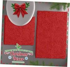 Red Christmas Bathroom Rugs Sets 2 Piece: Quick Dry, Soft Plush Anti-Slip,