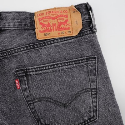 Levi's 501 Original Fit Straight Leg Jeans Button Fly Gray Black Mens 30x30