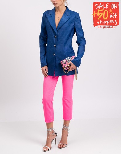 PVP €845 EMPORIO ARMANI Chaqueta Blazer Satinada Reunida IT44 US8 UK12 L Ligera
