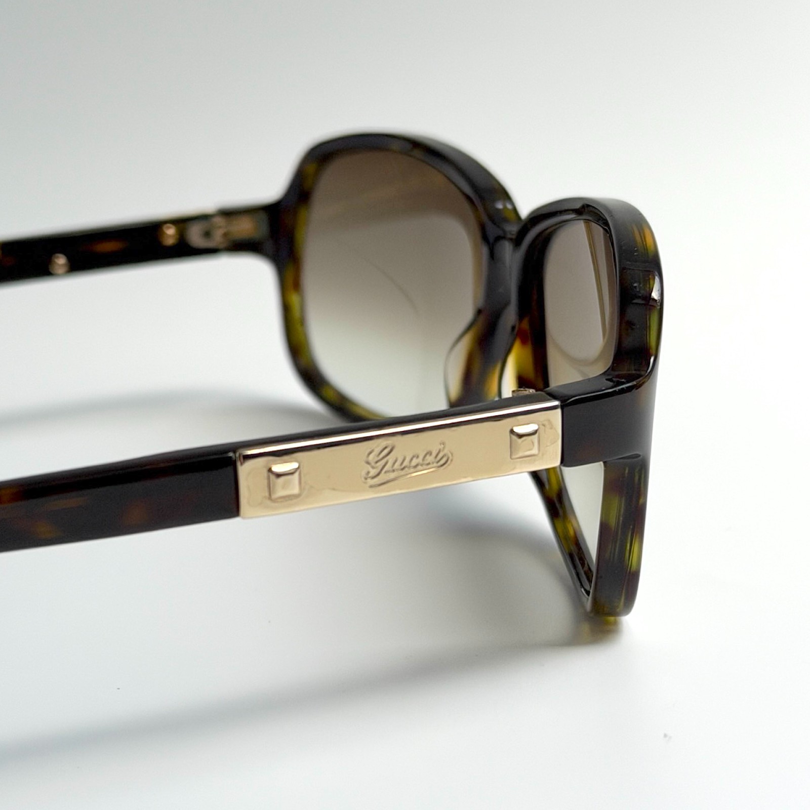 Gucci Sunglasses Square Authentic Wrap Brown Tort… - image 4