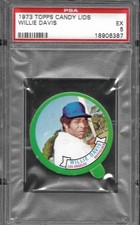 1973 TOPPS CANDY LIDS WILLIE DAVIS  PSA 5   WELL CENTERED