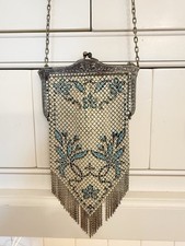 Vintage Art Deco 1920's Metal Mesh Flapper Purse Bag