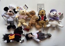 Lot Of 7 Disney Store Mini Bean Bag Plush Pooh Mickey Tigger W/ Tags