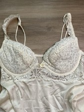 VTG Lingerie Babydoll Slip Bridal Lace Padded Top Fairy Whimsical Coquette S/M/L