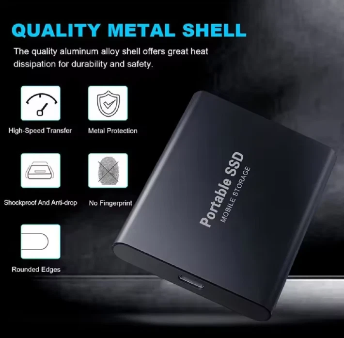 HARD DISK ESTERNO ssd portatile veloce usb 3.1 tipo C per pc mac backup dati - Immagine 3 di 4