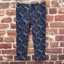 Talbots Pants Womens 14 Petite Multicolor Boho Floral Abstract Stretchy Zip Up