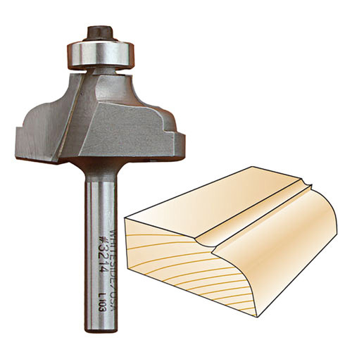 Whiteside Ogee Fillet Bit, 1/4 in. SH x 3/16 in. R