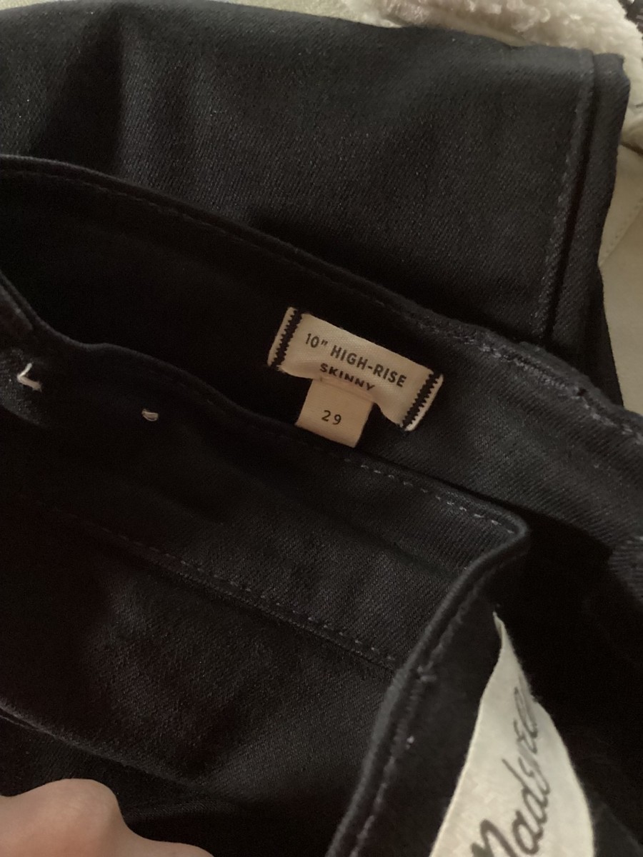 Madewell 10” High-Rise Skinny Jeans Black Women’s Size 29 View 2